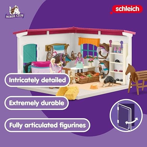 Schleich Horse Club - 67Pc Horse Shop Playset - Kids Ages 5+ | 42568 | Horse Figurine, Equestrian Toy for Girls 5+, Realistic Horse Toy, Screen-Free Imaginative Pretend Play, Party Gifts thumbnail 3