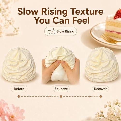 Crunchy Cream Roll Squishy, Crispy Cream Stress Ball for Adults，Pink thumbnail 6