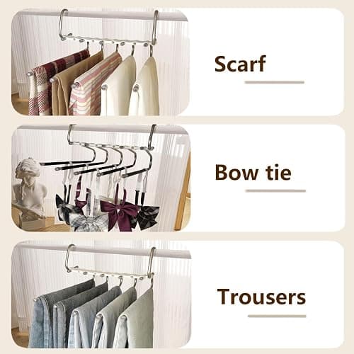 4packs Pants Hangers Space Saving Metal Closet Organizer,Clothes Pant Jean Hangers,Anti-Slip Design,Closet Organizers and Storage for Skirts Scarf Legging thumbnail 7