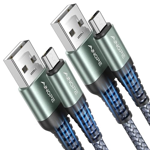 AINOPE Micro USB Cable for Kindle [2Pack,6.6FT], Unbreakable USB Micro Cable Kindle Charger Cord Replacement, Nylon Micro USB Charger Fit for Samsung Galaxy S6,J7 Edge Note 5, Android Charger - Image 1