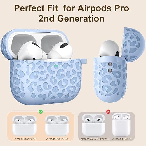DGege Leopard Engraved for Airpods Pro 2nd Generation Case/Soft Silicone Compatible with Apple Airpods Pro 2nd Generation Cover,Front LED Visible.Lalic thumbnail 5