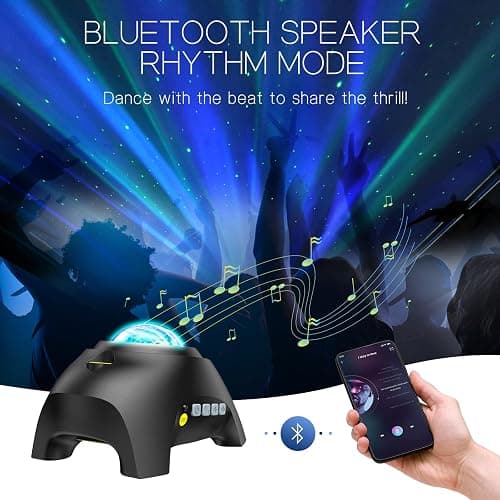 Northern Galaxy Light Aurora Projector with 33 Light Effects, LED Star Projector for Bedroom Nebula Lamp, Remote Control, White Noises, Bluetooth Speaker for Parties thumbnail 4
