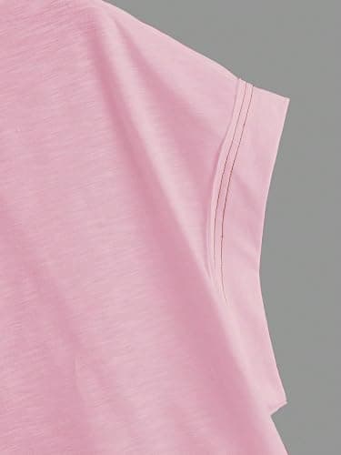 RoseSeek Girl's 2 Packs Open Back Backless Tops Short Sleeve T Shirts | Criss Cross, Crewneck Casual Tees, Teen Girls Size 10 12, Kids Clothes, Summer, Cute Shirt thumbnail 4