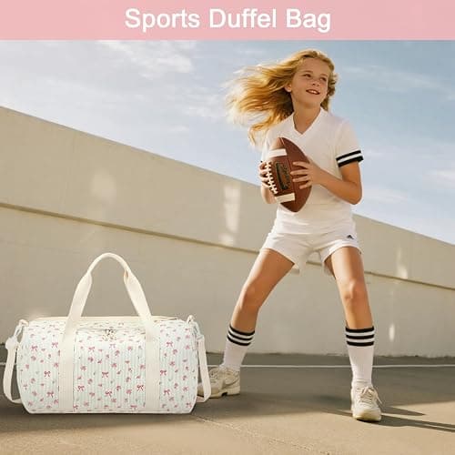 BTOOP Duffle Bag for Gym Sports Women Girls Workout Travel Bag Weekender with Shoe Compartment and Wet Pocket thumbnail 7
