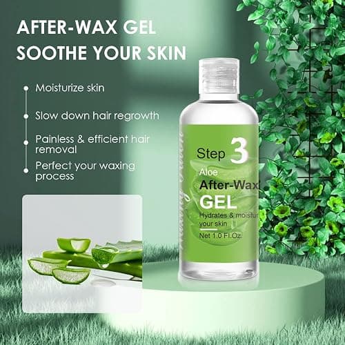 Mini Pre Wax Spray and After Wax Spray, Triple-bottle Set After Wax Care with Pre Wax Cleanser, Wax Remover Oil and Skin Soother Organic Aloe Vera Gel for Sensitive Skin thumbnail 4