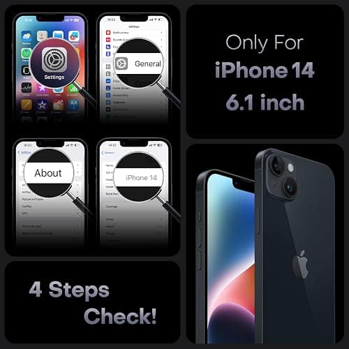 TOCOL Magnetic for iPhone 14 Case, Compatible with Magsafe, Upgraded Full Camera Protection, Drop Protection, Translucent Matte Back Bumper Phone Cover 6.1-Inch (Black) thumbnail 2