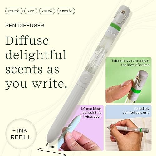 Lifelines Pen Diffuser, Herbal Garden - 1mm Black Ballpoint Pen with Scented Essential Oil Blends – Aromatherapy Diffuser & Sensory Immersion Diffuse Aroma As You Write thumbnail 2