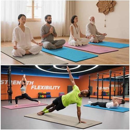 Extra Long & Wide Yoga Mat for Tall Men & Women,76''x32.6''x7mm - High Density TPE Non-Slip Both Sides, Lightweight 1.1kg with Superior Cushioning for gymnastics, Pilates, Home, Workout thumbnail 6
