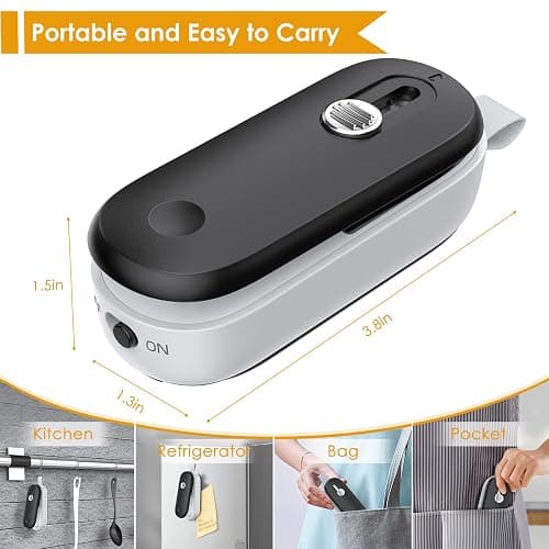 FEPPO Mini Bag Sealer, 2 in 1 Heat Sealer with Cutter, Portable Resealer Machine for Chip, Plastic Bags Food Storage Snacks (Batteries Included) thumbnail 2