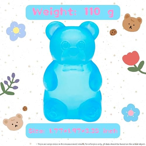 Gummy Bear Toys, Stress Bear Squishy Balls, Sugar Filled Squishy Toys for Kids Stress Relief, High Density Squeeze Balls for Students Calming, Ultra Soft Fidget Toys for Anxiety Relief thumbnail 6