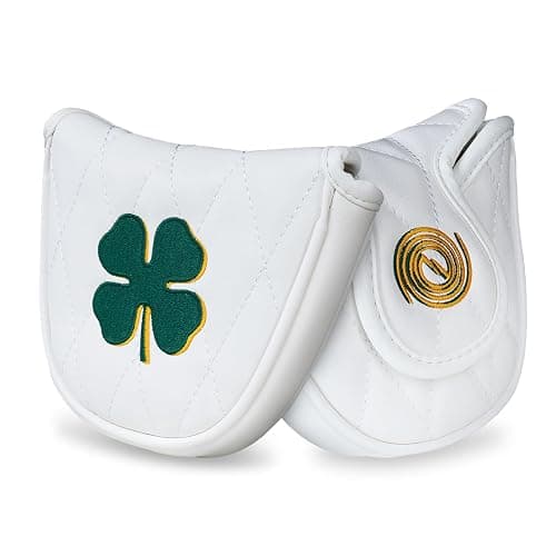 Golf Magnetic Putter Headcover, Four-Leaf Clover Putter Cover for Blade & Mallet, White - Image 1