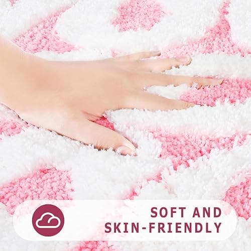 TOIVO You Look Good Bath Mat - Stylish Funny Pink Bathroom Rug with Cute Words, Absorbent & Non-Slip - 25x21 inch (Pink) thumbnail 5