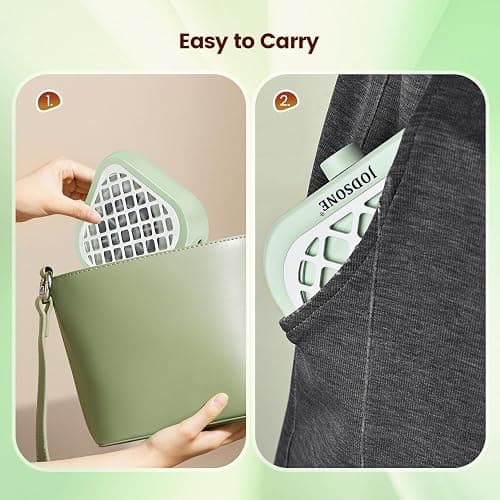 JODSONE 6000RPM Mini Nail Dust Collector Powerful Suction Portable PocketSized Nail Salon with 30 Filters Green thumbnail 3
