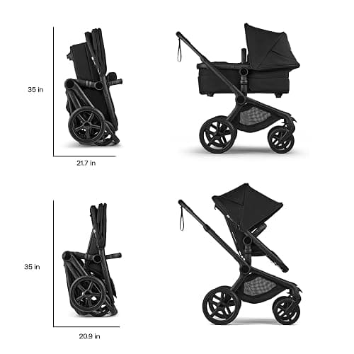 Bugaboo Fox 5 Renew Full Size All Terrain Premium Stroller from Newborn to Toddler - Heritage Black thumbnail 3