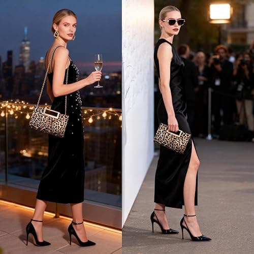 DETARA Clutch Purse for Women Fashion PU Leather Evening Bag Elegant Purse for Wedding Party Formal Daily Cocktail thumbnail 2