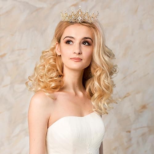 Fesciory Gold Crown for Women Crystal Princess Tiaras Rhinestone Queen Headband Wedding Bridal Hair Accessories Birthday Prom Pageant Party Coming of Age Ceremony Photo Props thumbnail 2