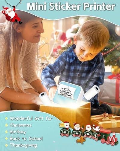 Sticker Printer - Printpods Mini Printer with Stickers, Print Pod, Bluetooth Inkless Printers, Sticker Maker, Portable Thermal Printer for iphone, Impresora Portátil for Notes, Journal, DIY, Kids Gift thumbnail 2