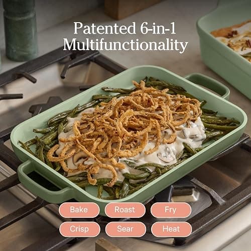 Our Place Mini Griddle Pan - 2 Quart Nonstick Ceramic Sheet Pan & Stovetop Griddle with Handles | Toxin-Free Cast Aluminum | Oven Safe up to 450°F | Sage thumbnail 3