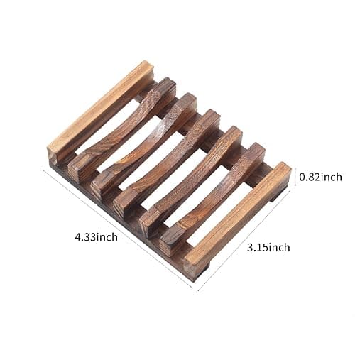 Wooden Soap Dish for Shower,Set of 2 Shower Soap Holder,Self draining Bar Soap Holder for Bathroom, Homemade Soaps Saver Natural Soaps Tray, Vowupt thumbnail 3