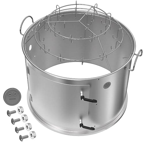 onlyfire Stainless Steel BBQ Cooking Smoking Attachment Rib Hanging System | Fits for Weber 22 inch Kettle Grills, Turns Your Kettle into Smoker thumbnail 9