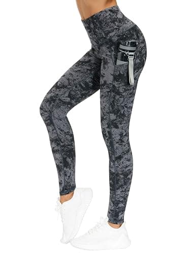 THE GYM PEOPLE Thick High Waist Yoga Pants with Pockets, Tummy Control Workout Running Yoga Leggings for Women thumbnail 5