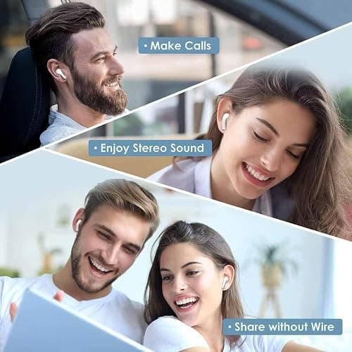 Wireless Earbuds Bluetooth 5.0 Headphones Noise Cancelling Air Buds Pods 3D Stereo Ear pods in-Ear Ear Buds with Deep Bass Earphones Sport Headsets for Android/Samsung/Apple iPhone thumbnail 7