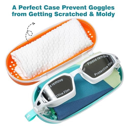 MSNATURALLY Swim Goggle Case For Swimming Goggles, Silicone Protective Cases with Drain Hole for Goggles - Blue and Orange thumbnail 5