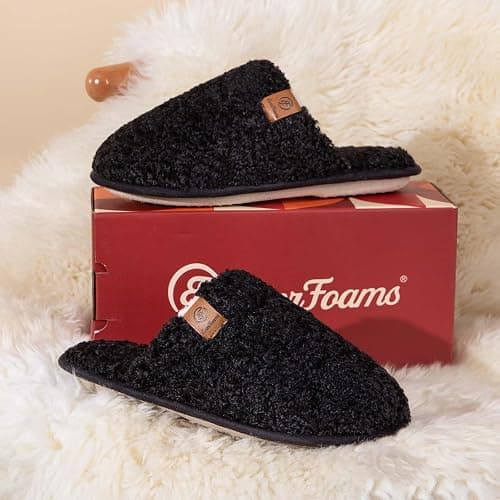 EverFoams Women's Fuzzy Slip-on Slippers Warm Cozy Soft Lightweight Memory Foam Indoor House Shoes thumbnail 6