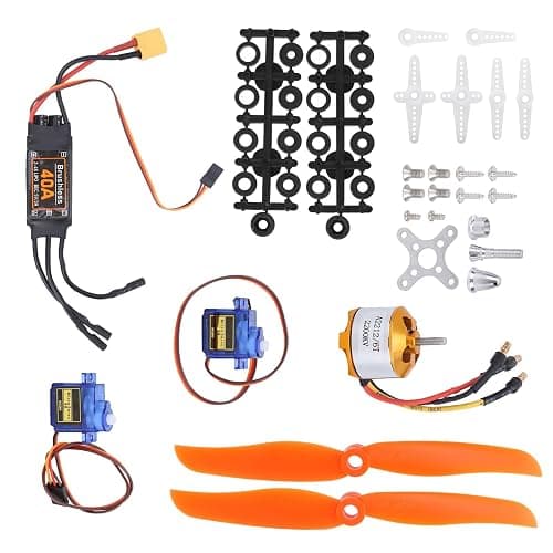 RC Airplane Motor, 2212 KV2200 Brushless Motor 40A XT60T SG90 Servo 6035 Propeller Accessory Kit for RC Aircraft RC Plane Quadcopter Fixed Wing Plane Helicopter Aircraft (Black) thumbnail 9