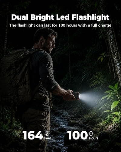 BLAVOR Solar Power Bank 10,000mAh Portable Wireless Charger for Cell Phones | 20W USB-C battery pack, battery bank, IPX5 waterproof, 2 flashlights, camping essentials, hiking gear, emergency solar backup thumbnail 7