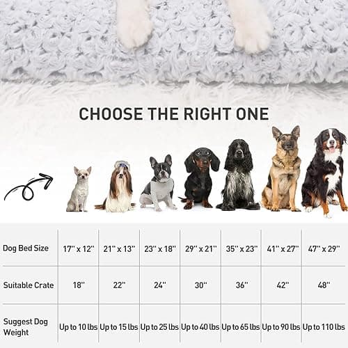 KSIIA Washable Dog Bed Deluxe Plush Dog Crate Beds Comfy Kennel Pad Anti-Slip Pet Sleeping Mat for Large, Jumbo, Medium, Small Dogs Breeds, 35" x 23", Gray thumbnail 6