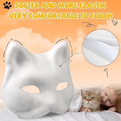 Giftota DIY Cat Masks Kit - Blank Therian Masks Set - DIY Animals Fox Mask for Christmas Halloween Masquerade Cosplay Party thumbnail 3