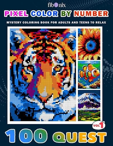 100 Quest Pixel Color By Number - Vol 1: Mystery Coloring Book for Adults and Teens to Relax - Image 1