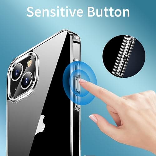 JJGoo Compatiable with iPhone 15 Case Clear, Transparent Shockproof Phone Case, Slim Anti-Scratch Hard PC Back Protective Cover Bumper, Clear thumbnail 6