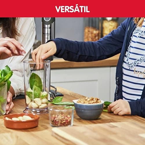 Moulinex QuickChef DD65581 1000 W Hand Blender with 10 Speed Turbo Regulator with 2 Chopping and Assembly Accessories and Measuring Cup, Anti-Splash, Stainless Steel thumbnail 5