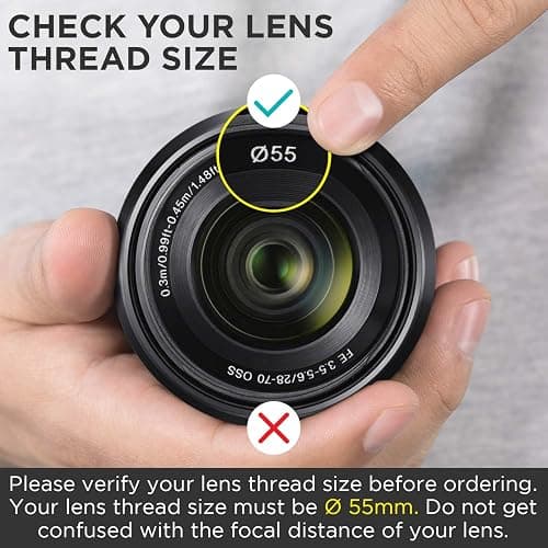 Altura Photo 55MM 0.43x HD Wide Angle Lens with Macro - Attaches to 55MM Filter Thread (Not Camera Body) Camera Accessories for Nikon DX NIKKOR 18-55mm f/3.5-5.6G VR DSLR & Sony E Mirrorless Lenses thumbnail 3