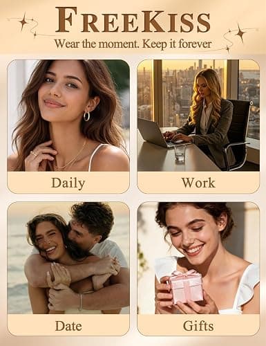 Freekiss Gold Stack Bracelets for Women | Dainty Thin Bracelet Set Trendy 14K Gold Plated Waterproof Bracelets for Women thumbnail 7