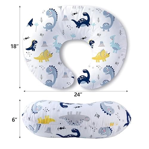Plushii Nursing Pillow for Breastfeeding, Soft and Supportive Breastfeeding Pillow for Mom and Baby, Cute Feeding Pillow with Removable Cover for 0–12 Months, Dinosaurs World thumbnail 2