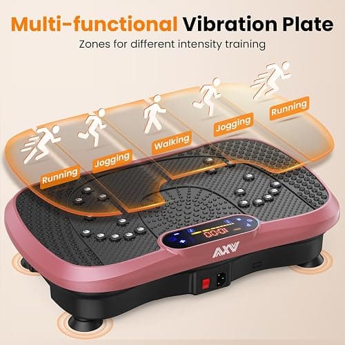AXV Vibration Plate Fitness Platform Exercise Machine Vibrating Shaking Full Body Shaker Workout Vibrate Stand Shake Board Sport Gym for Weight Loss Fat Burner for Women Men thumbnail 8
