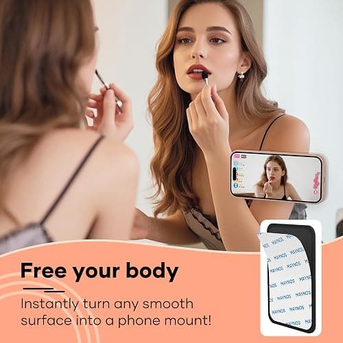 Silicone Phone Sticky Grip, Suction Phone Case Mount for iPhone and Android, Hands-Free Sticky Cell Phone Grip, Mobile Fidget Mirror Holder for Selfies and Videos thumbnail 4