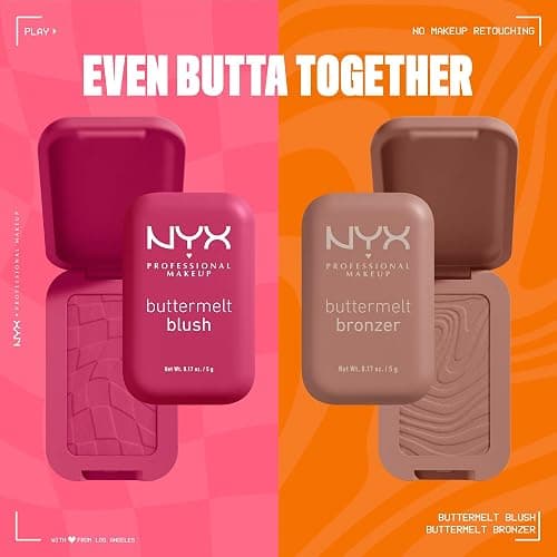 NYX PROFESSIONAL MAKEUP Buttermelt Powder Blush, Fade and Transfer-Resistant Blush, Up to 12HR Make Up Wear, Vegan Formula - Butta Together thumbnail 9