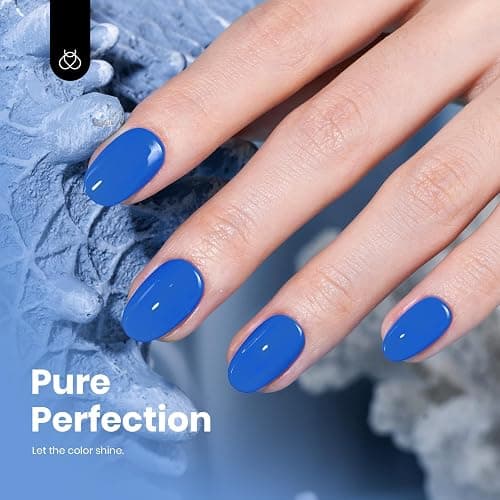 Beetles Blue Gel Polish - Hema Free Abyss Halo Blue Gel Nail Polish, Soak off UV Led Lamp Summer Nails Art Colorful Bottle Manicure for Women thumbnail 4