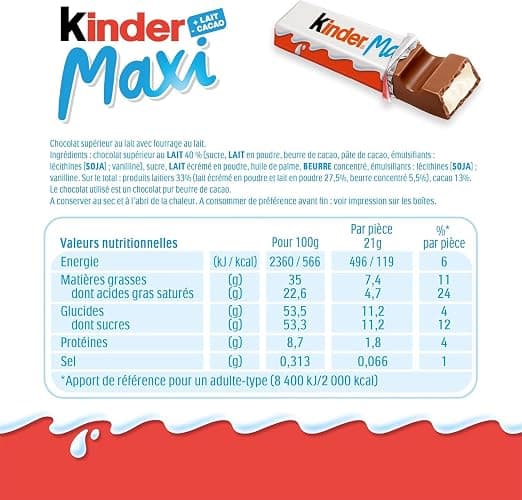Kinder Chocolate Medium Bars, Bulk Chocolate Gift Box, Fine Milk Chocolate Bar with a Milky Filling, Pack of 36 (756gr) thumbnail 2