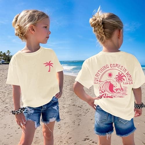 QISSYILY Girls Palm Tree Graphic Tees Beach Hawaiian Cotton T Shirts Tropical Ocean Vibes Outfits Cute Preppy Vacation Tops thumbnail 2