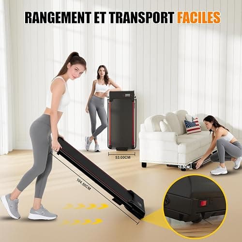 Tapis de Course 4 en 1 Pliable avec Pente 7% – Tapis de Marche Électrique 8 km/h, Moteur 2,5 CV, Système d’Amorti Avancé, Écran LCD, Cadre Renforcé, 130 kg Max – pour Maison & Bureau thumbnail 8