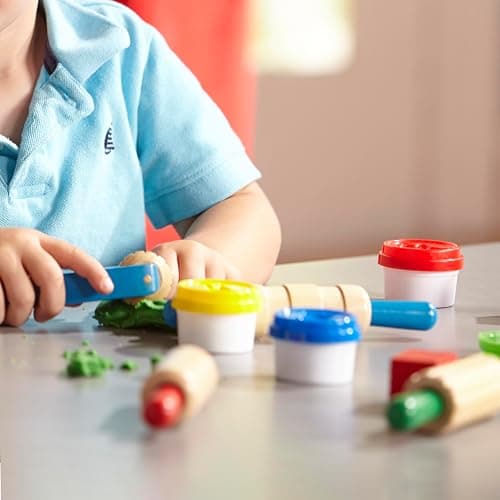 Melissa & Doug Shape, Model, and Mold Craft Activity Set - 4 Tubs of Modeling Dough and ToolsArts and Crafts for Kids Ages 3+ thumbnail 5