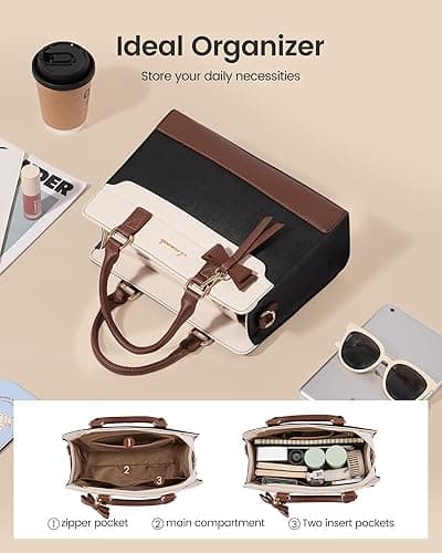 LOVEVOOK Purses for Women,Leather Tote Purse and Handbags,Satchel Shoulder Crossbody Top Handle Bags with Zipper thumbnail 4