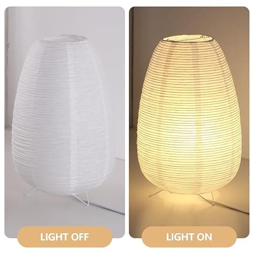 CMHSYTKE Small Rice Paper Lamp, Japanese Lamp Lantern Table Lamp, Paper Table Lamp, Lantern Lamps for Desk Bedrooms Bedside Night Light (Tower) thumbnail 2