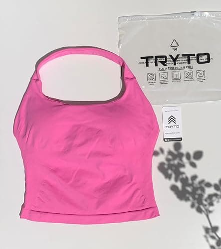 TRYTO Impact Halter Top Sports Yoga Tanks Women Workout Fitness Gym Outdoor Running Tank Tops thumbnail 4