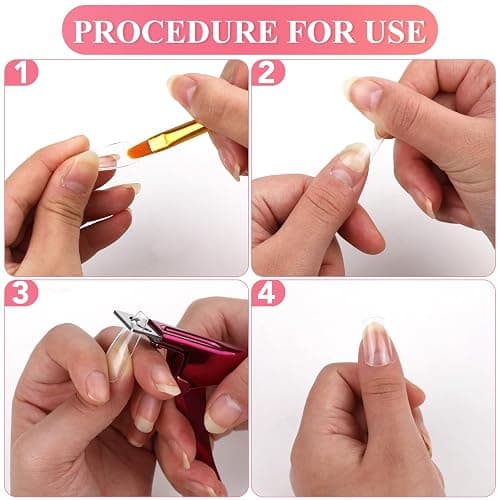 False Nail Clippers with Magnets Stainless Steel Nail Cutter for Acrylic Nail Nail Clippers with 15Pcs Small Magnets for Home Salon Nail Art (Pink) thumbnail 6